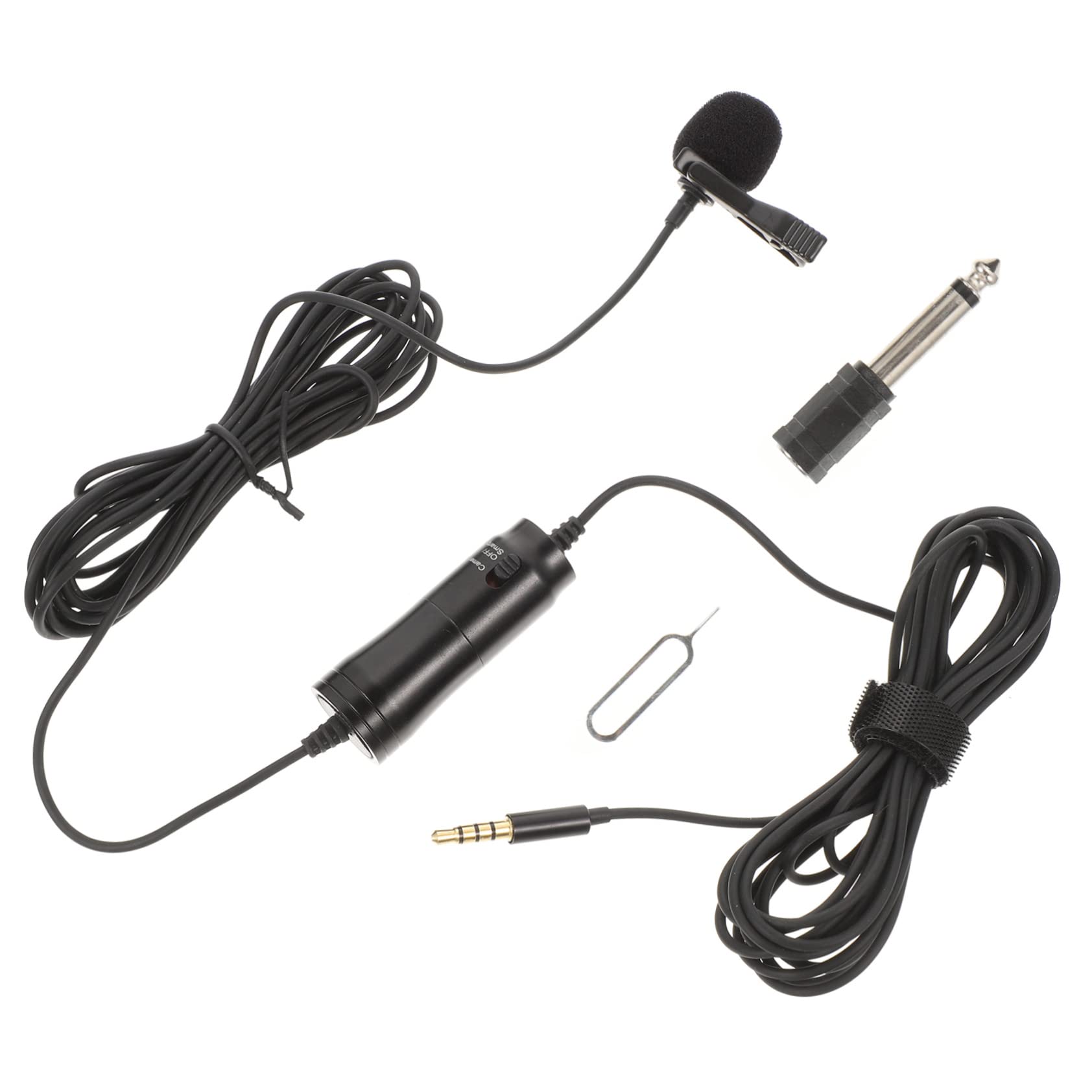 Abaodam 1Set Lapel Microphone Professional Clip Mic for Video Recording Vlogging Interviews and Classroom Use Portable Tiny Microphone for Smartphones and Tablets