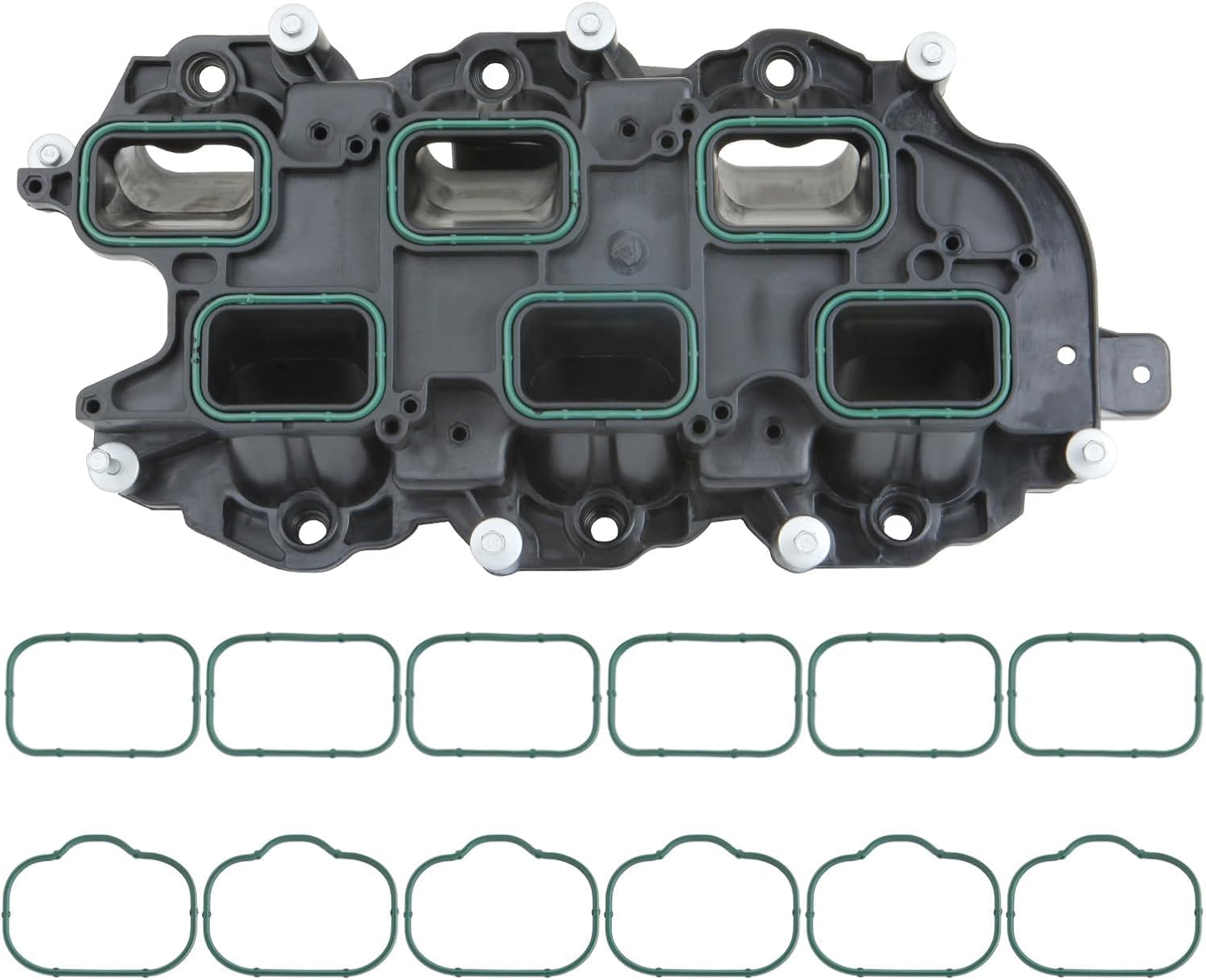 MITZONE Intake Manifold with Gasket Compatible with 2011-2021 Jeep Dodge RAM Chevy 3.6L V6 Vehicles Grand Cherokee Wrangler Journey Grand Caravan Town Country Replace 05184199AF Black