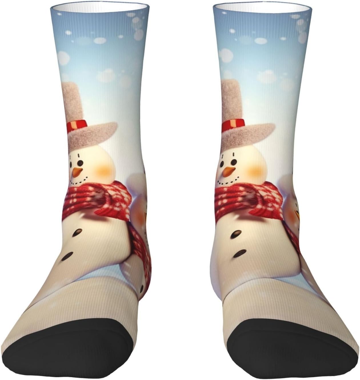 Cute Snowmen Christmas Crew Socks for Men Women Moisture Wicking Cushion Athletic Sock Casual Novelty Socks Gift