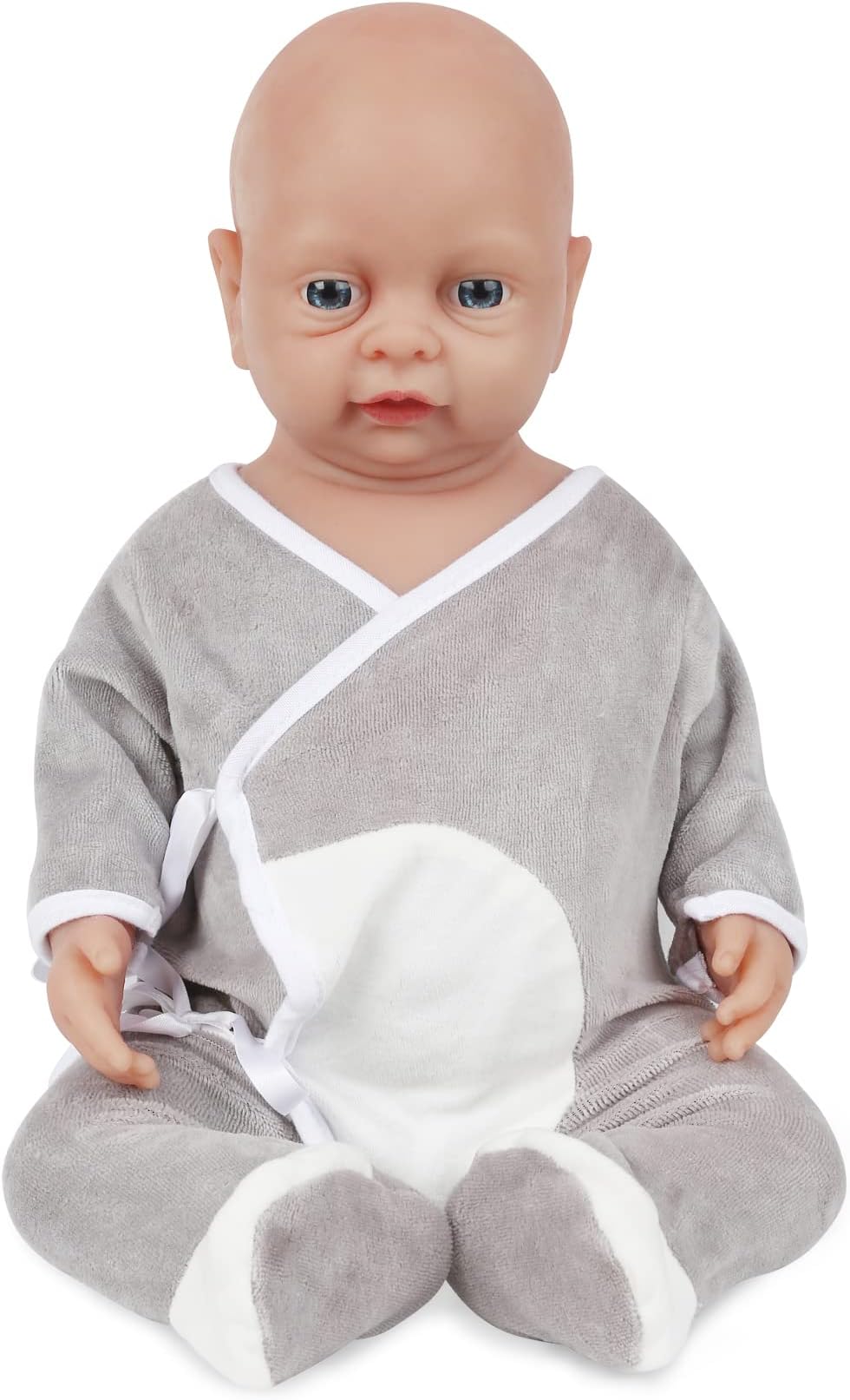 Vollence 18 inch Full Silicone Realistic Baby Doll,Not Vinyl Material Dolls,Real Full Body Silicone Baby Dolls,Reborn Baby Dolls That Look Real, Handmade Lifelike Silicone Baby Doll - Boy