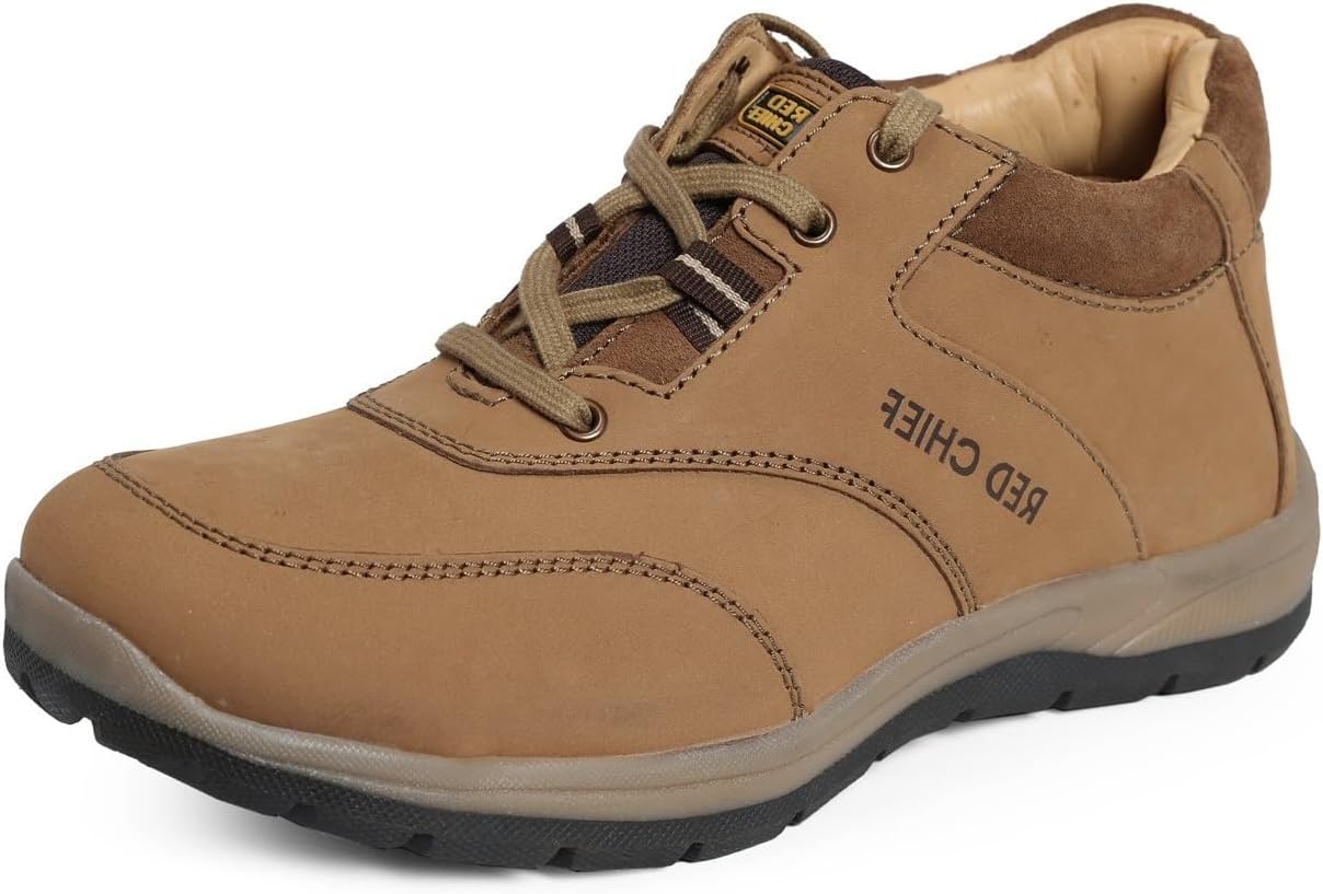 Red Chief Men's Genuine Leather Casual Shoes | Stylish Lace-Up Footwear for Office, Regular Wear & Semi-Formal Outfits | Anti-Slip Sole & Cushioned Collar | RC3421