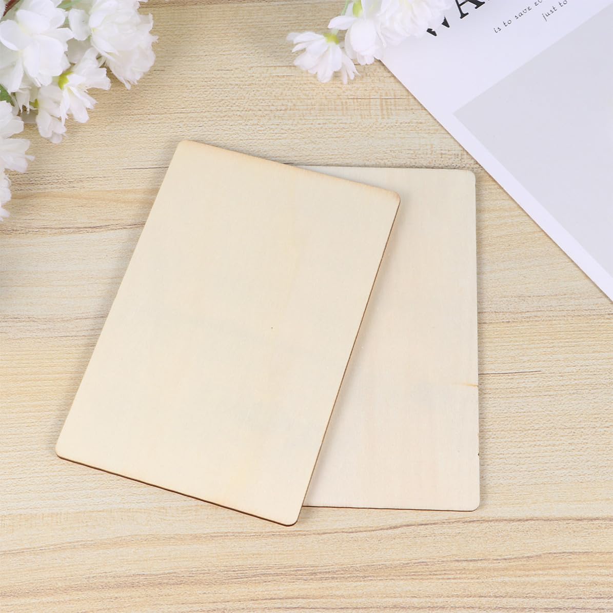 GALPADA 50 Piezas de Rodajas de Madera para Pintar, Juego Diy, Material de Madera Natural, Adecuado para Manualidades y Mejorar Habilidades