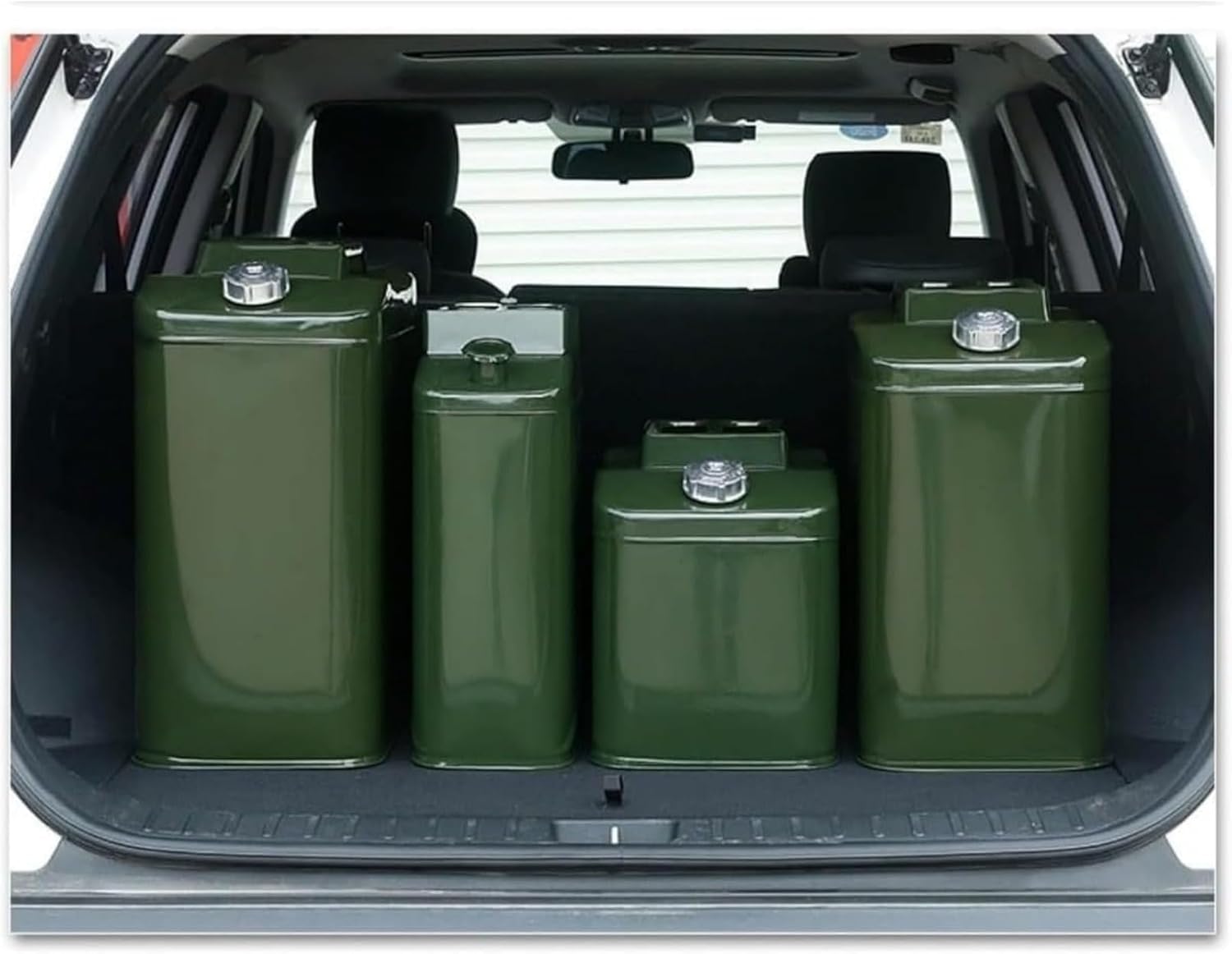 ガソリン携行缶10L/20L/25L/30L 緑 縦型 亜鉛メッキ鋼板ガソリン携帯缶 車用燃料タンク 大容量灯油タンク 給油ノズル付