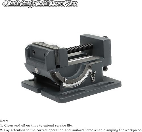 Miniatura 5 de findmall Tornillo de prensa de taladro en ángulo de 4 pulgadas Tornillo de ángulo de inclinación de 0-90 grados Tornillo de ángulo de hierro estilo