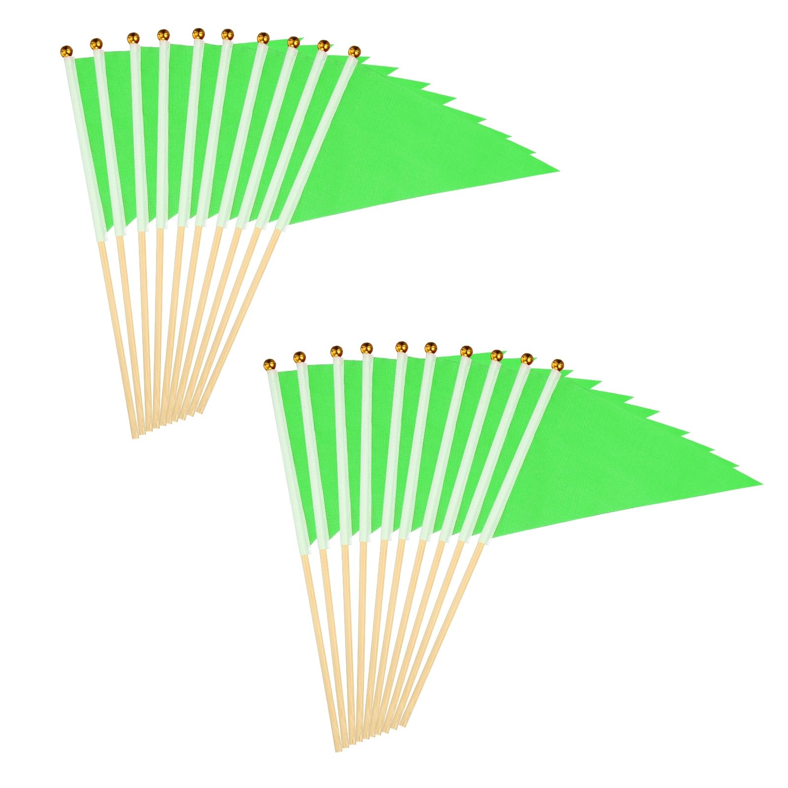 Mini drapeaux verts sur bâton PATIKIL pour animation anniversaire et carnaval