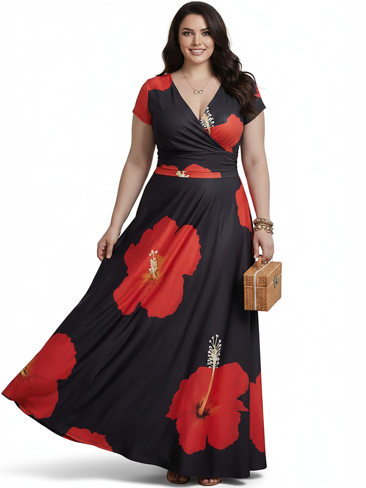 KOH KOH Womens Long Modest Floor Length Flowing Summer Print Maxi Dress