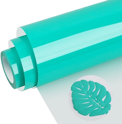 WRAPXPERT Vinilo de transferencia de calor, color verde azulado 3D, para planchar, para camisetas, 10 x 5 pies, fácil de cortar, espuma de malas
