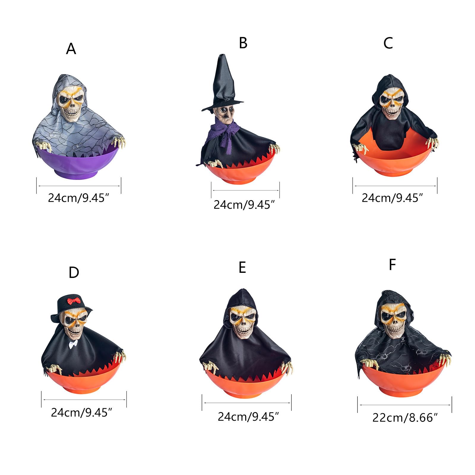 Hisocute Spooky Motion Activated Skeleton Candy Holder With Screaming Skull And Light Up Eyes For Halloween Decorations Halloween Animated Decorations Screaming Holder Skeleton Animated Light