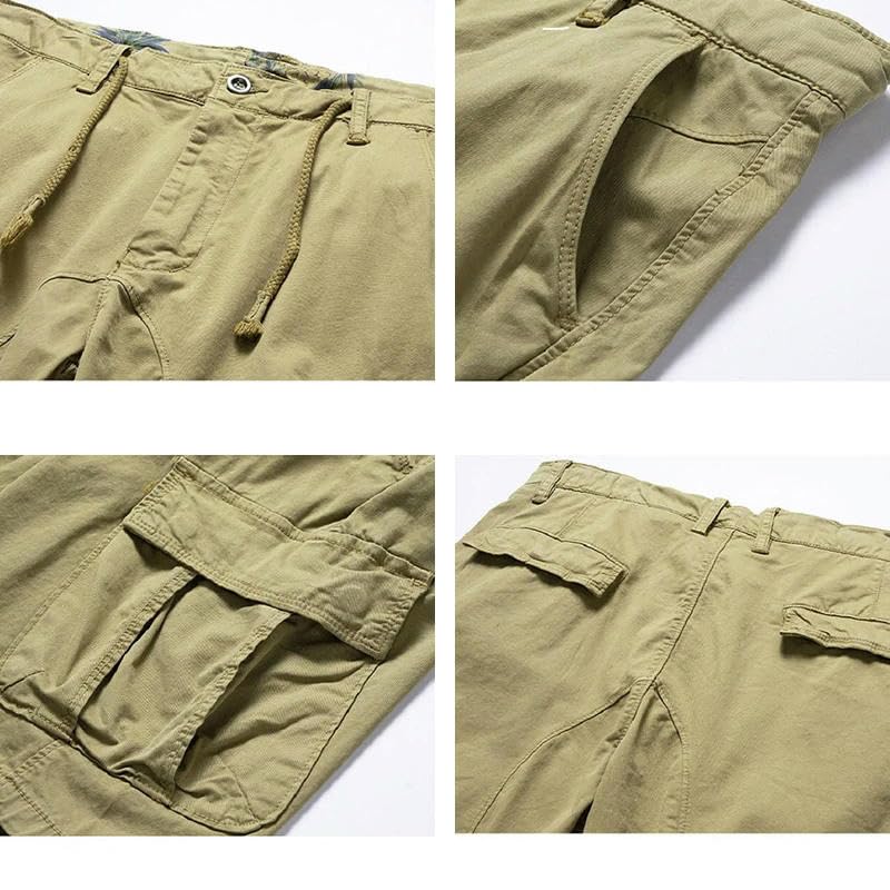 Bermudas de verano para hombre con bolsillos cargo de algodón resistente 5