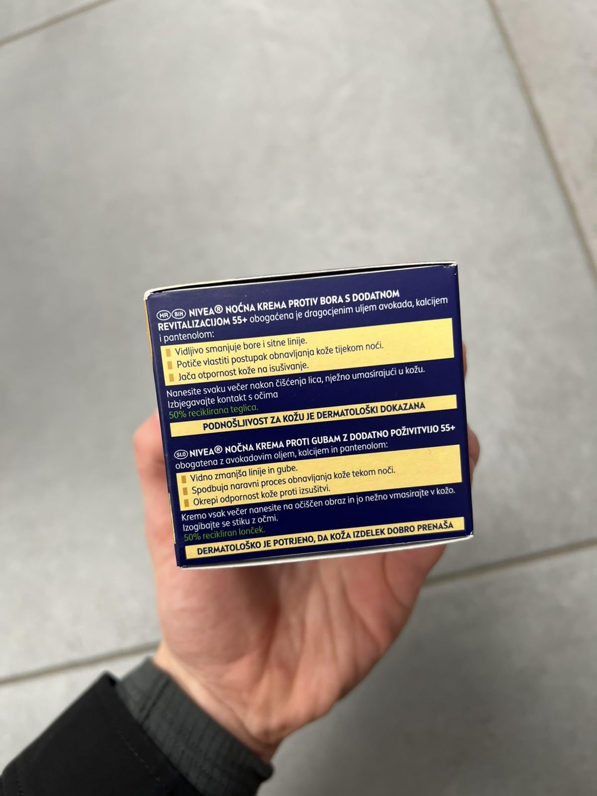 Nivea Anti-wrinkle + revitalizing night care face cream anti-aging 55+ with avocado oil, calcium and panthenol 50ml / 1.69 oz