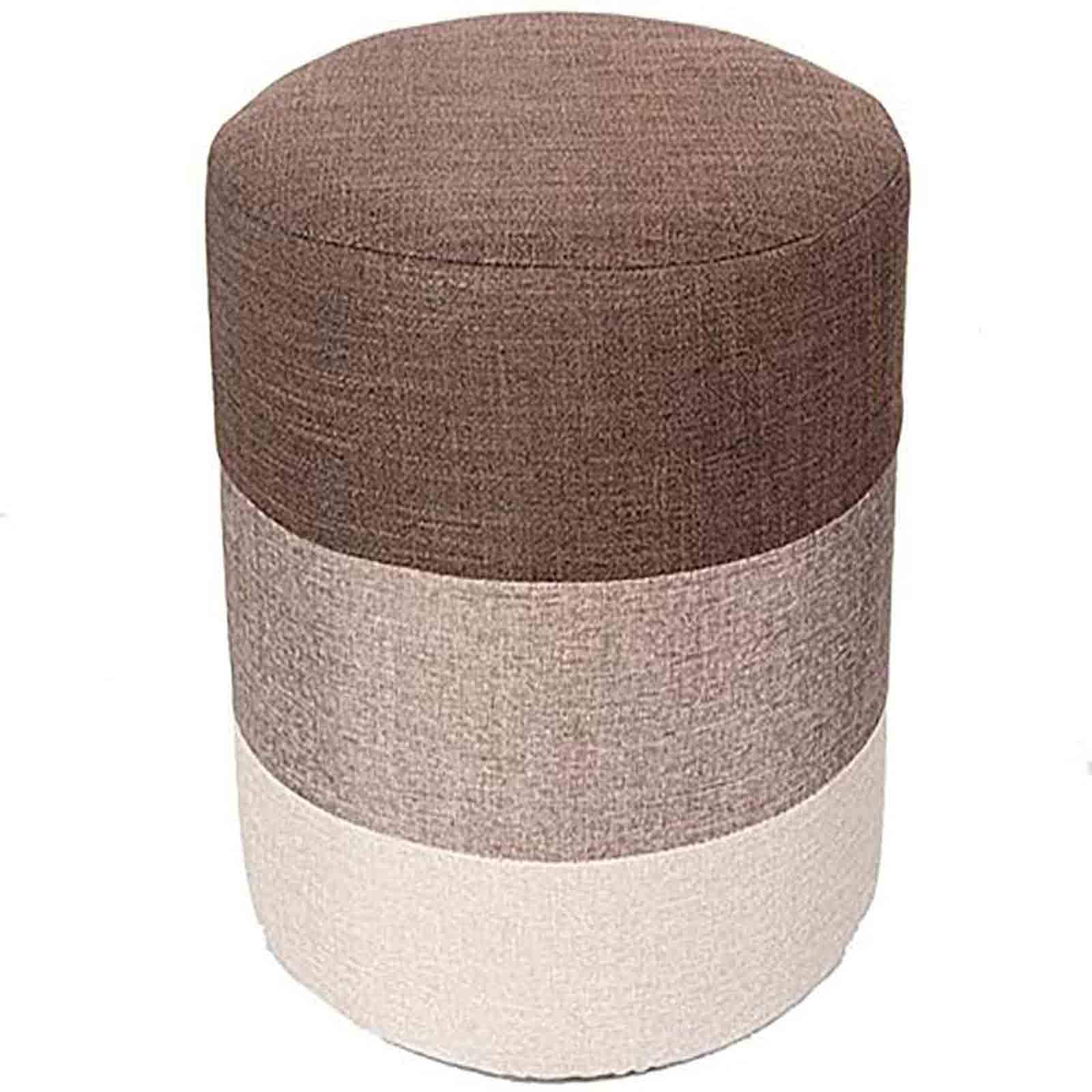 Pouf repose-pieds lavable amovible petit tabouret rond siège rembourré gris