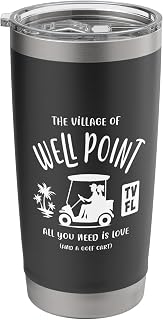 The Village of Well Point TV FL Golf Cart Design Stainless Steel Insulated Tumbler