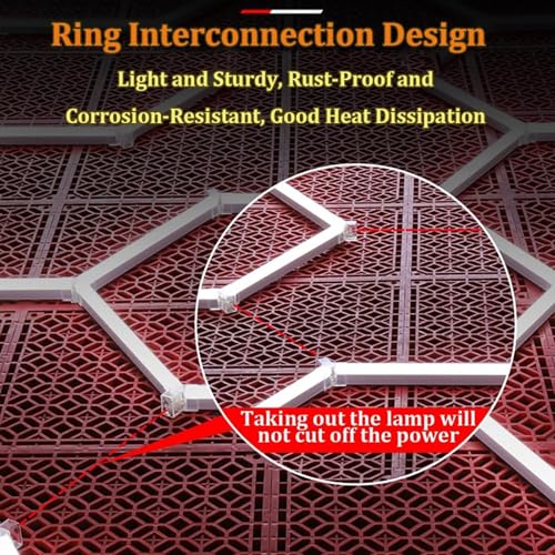 Luz LED hexagonal superbrillante de 6500K con estructura de panal de 14 luces 4
