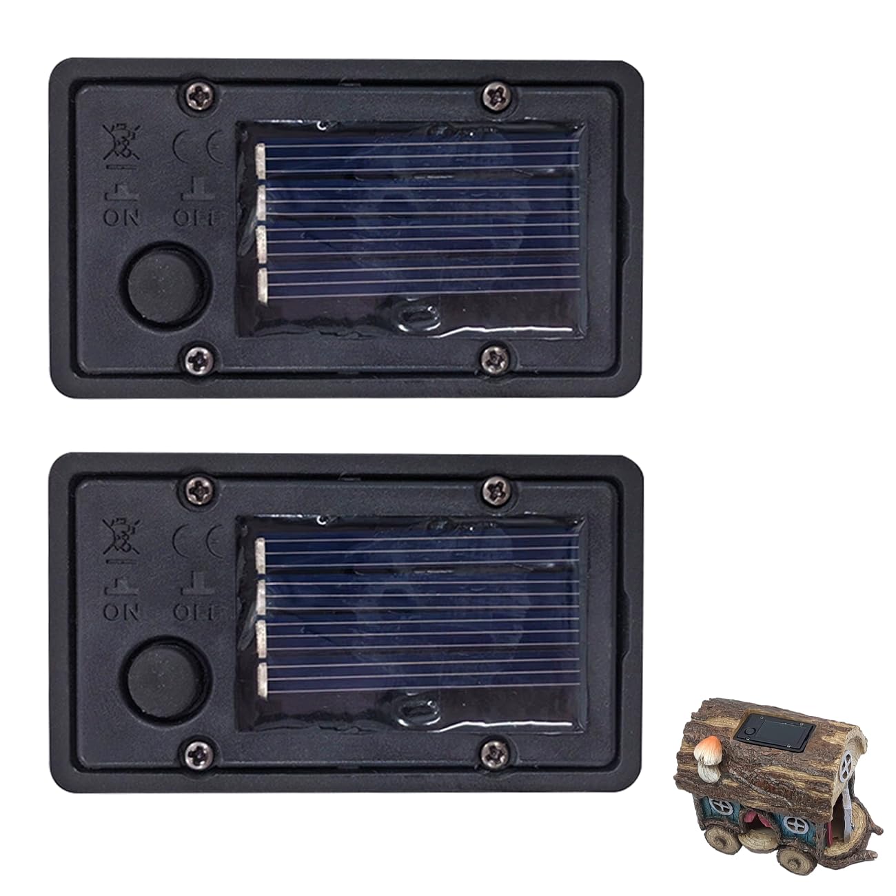 YSFSootie 2 Pcs Solar Lights Replacement Top, LED Small Square Solar Panel