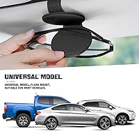 Vista 6 de Blilo Soporte brillante para lentes de sol para visera solar de automóvil, soporte magnético de cuero para lentes con clip para tarjeta de boleto