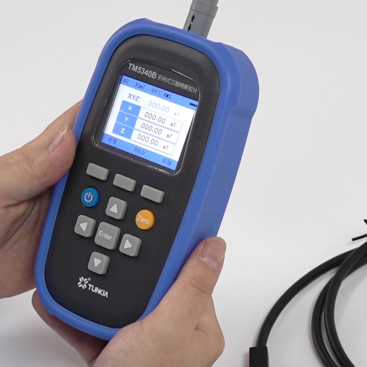 Handheld Three-Axis Tesla Gauss Meter DC/AC 2 Modes, Measuring Range 2mT to 3000mT