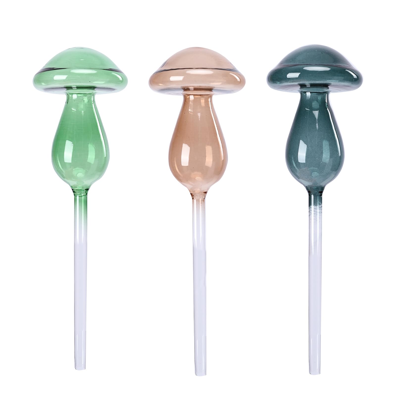Chonsun Mushroom Plant Watering Globes 3PCS Plant Watering Devices Glass Self Watering Planter Insert Automatic Plant Waterer Indoor