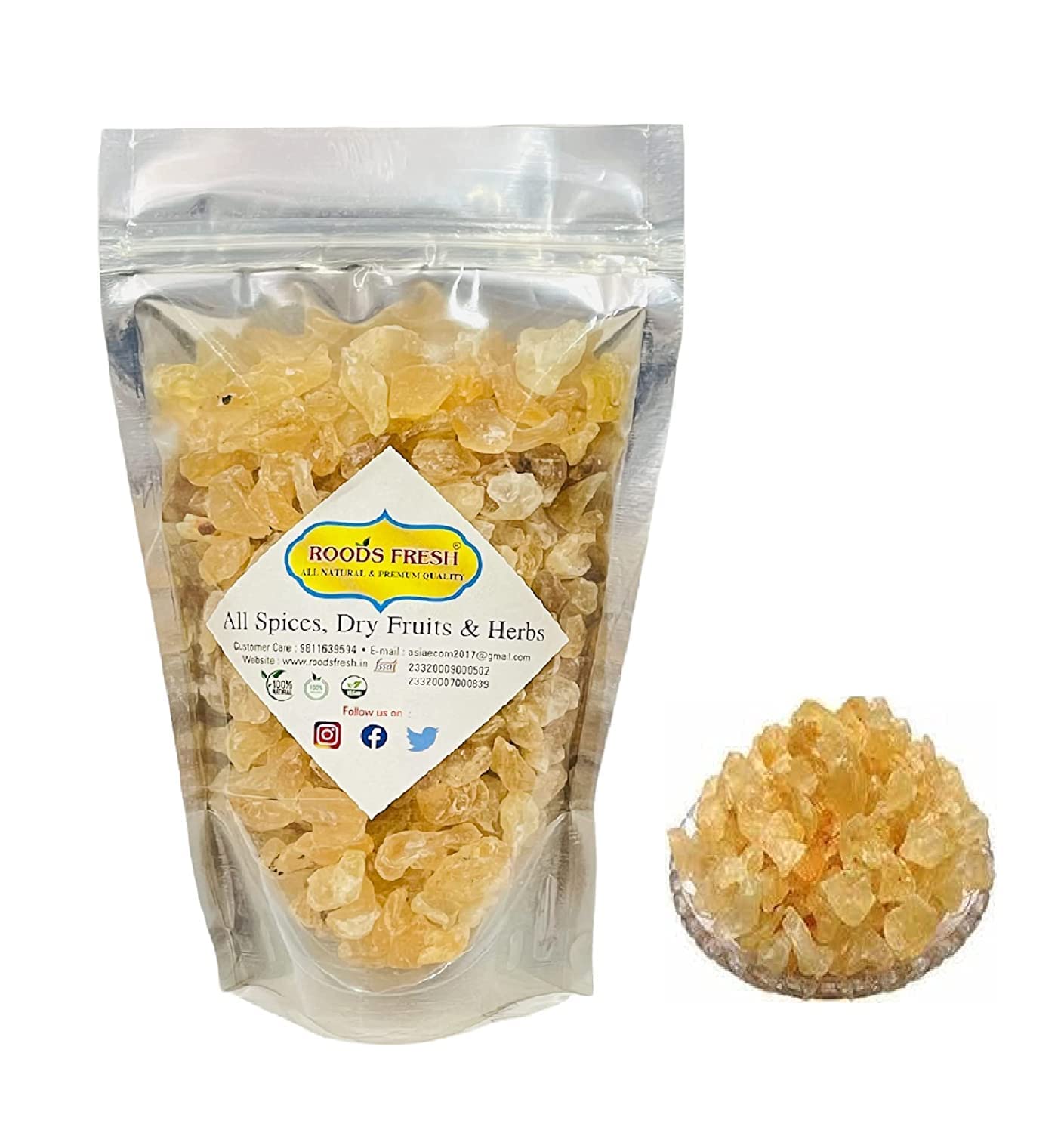 Roods Fresh Gond Katira (Edible Gum) | Almond Gum Badam Pisin - Tragacanth Gum (100 gram)