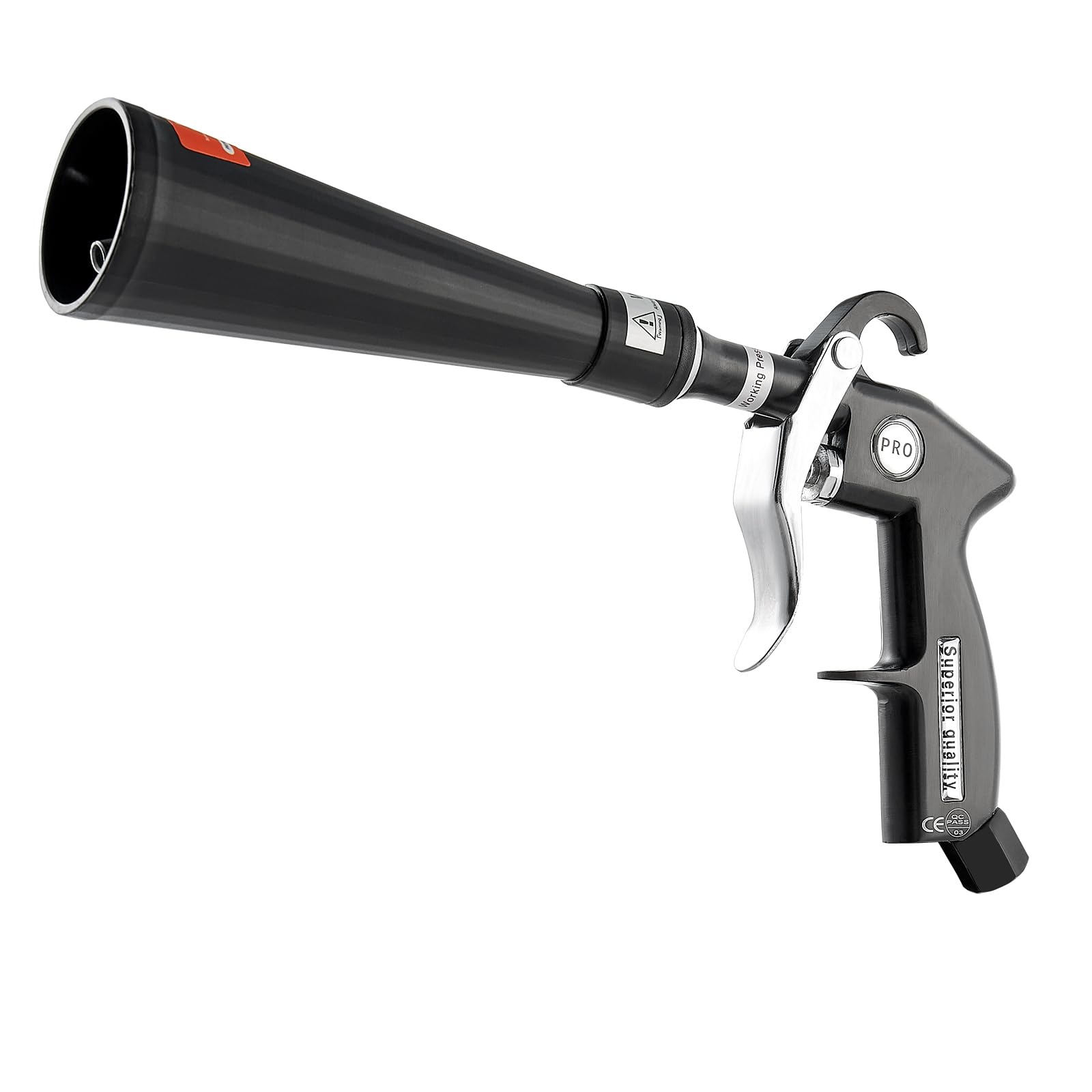 VEVOR Pistolet Nettoyage Voiture à Air Haute Pression 6-9,2 Bars avec 2 Buses, Tuyau Rotatif Aluminium, pour Élimination Saleté Poussière Surface, Fonctionne avec Compresseur d'air 1/4 NPT Non Inclus