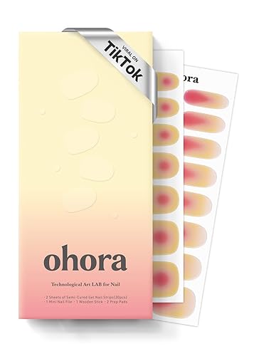 Miniatura 10 de ohora - Tiras de uñas de gel semicuradas (N Cream Lavender), funcionan con cualquier lámpara para uñas, larga duración, con 2 almohadillas de 10. N