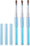 Pinceaux de Nettoyage pour Art des Ongles, Pinceaux pour Nettoyer les Erreurs de Vernis sur les Cuticules, Pinceau Résistant à l'Acétone, Pinceaux de Nettoyage pour Ongles pour Art et Designs (2 Pcs Ronds & Anglés)