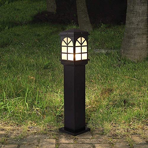 Lampe de pelouse retro 80cm pour pilier exterieur de villa victorienne