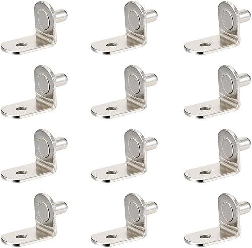uxcell Soporte de estante, soporte en forma de L de 0.197 in, estante de armario de muebles, clavijas de soporte con agujero, para muebles de