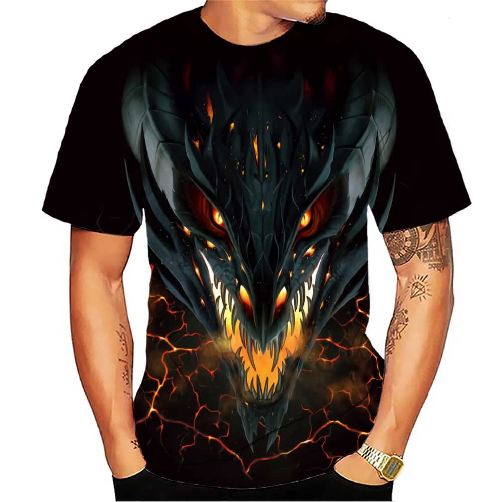 Mens 3D Skull Graphic Design T Shirt-Funny T Shirts for Men