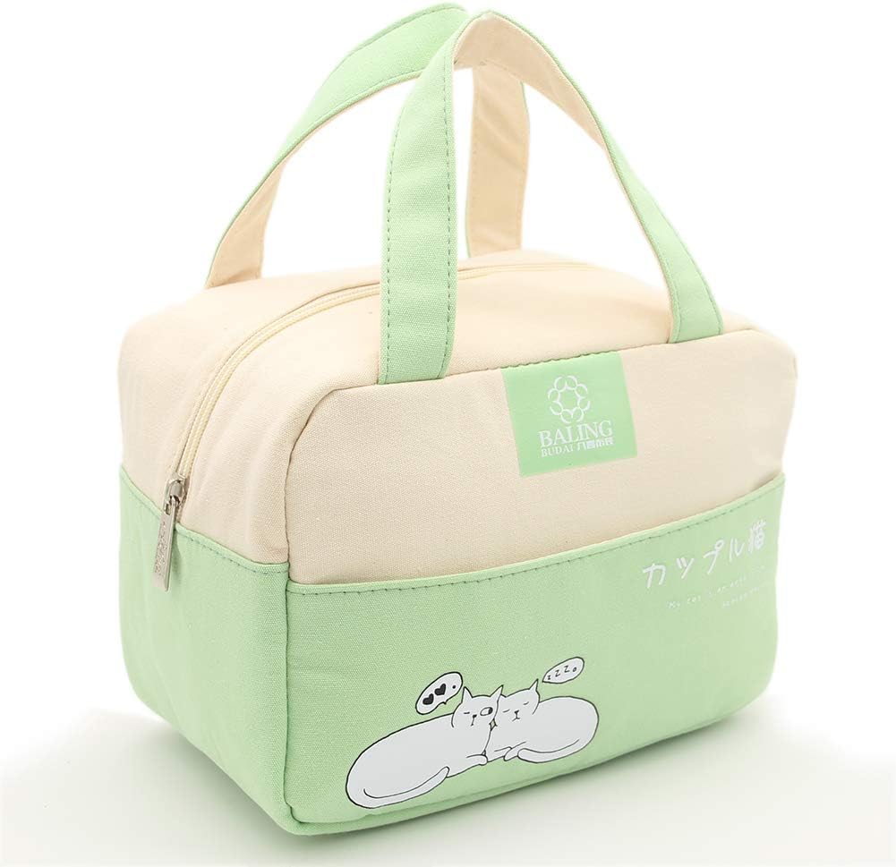 NEWGEM Thermal Cooler Lunch Sack Bags - Functional Strap Zipper Convenient Pocket Trendy Printing Lunchbox Containers for Adults Women Office Work