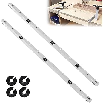Miter Bar 450 mm 2 Pieces Guide Rail Miter Bar Slider Adjustable Miter Bar Saw Slider Aluminium Alloy T Groove Miter Bar Rail Table Saw Measuring Rod Woodworking Tool