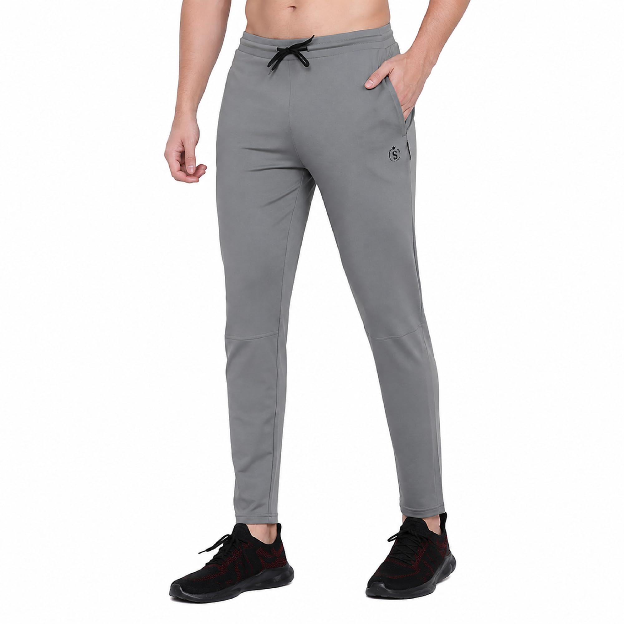 BLUE STAR SHARK Men's Slim Fit Blue Track Pants Grey_JustdoIT - Image 1