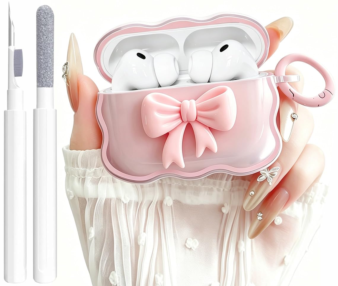 【Cutie Girls is here 】AirPods PRO Amazon.com: Cute AirPods Pro 2/1 Gen Clear Case, Girly 3D Bow
