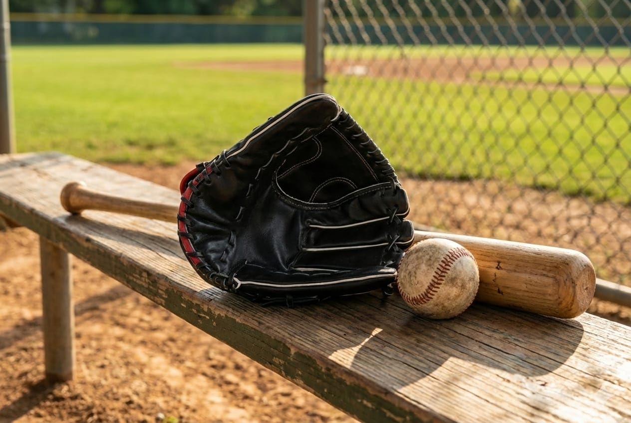 NLW Baseball Glove, Black Leather, Red Trim, Craftsmanship, Double Reinforced Stitching 3
