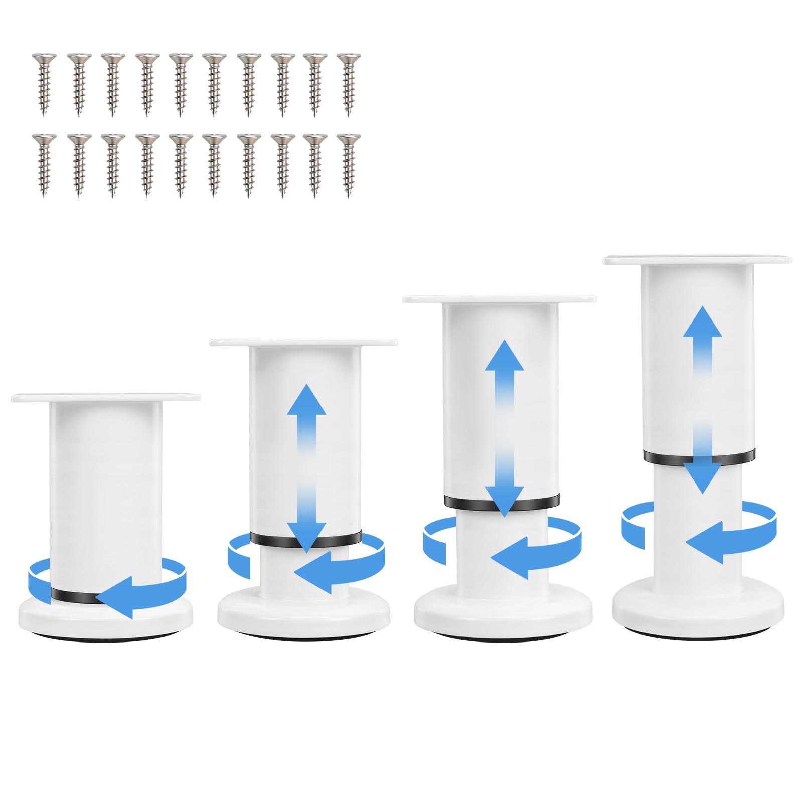 4 Pcs Adjustable Furniture Legs, Cabinet Table Furniture Legs (8-12cm)