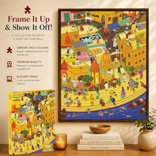 Image of Webby Varanasi Jigsaw Puzzle for Teens Adults Educational Brain Game Birthday Gift 14+ Kids, 1000 Pieces Puzzle