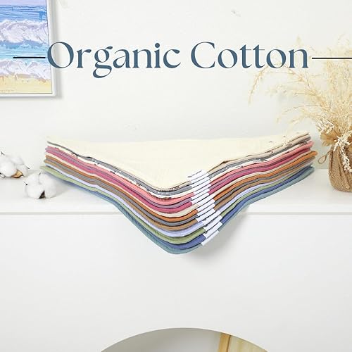 Miniatura 4 de Baberos tipo bandana con 3 baberos impermeables de algodón orgánico para adultos y niños, broches ajustables Azul (Marine),Café con leche,Rosa todo