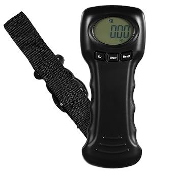 PartyKindom Digital Luggage Scale Portable Handheld Travel Scale with Hook Backlit LCD Display 44Kg 97.00Lb for Suitcase Air Baggage Fishing 6.29In