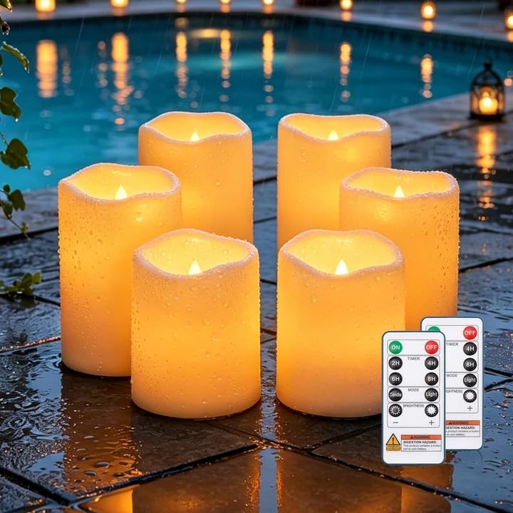 Raycare Velas eléctricas LED con temporizador y control remoto para exterior 1
