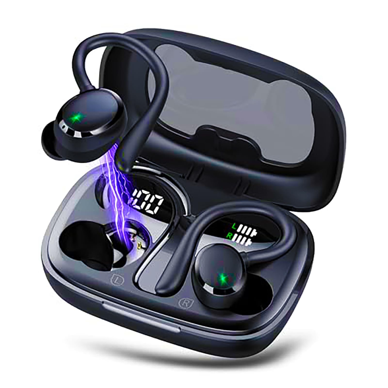 Tiksounds Wireless Earbuds, Bluetooth Headphones, 72Hrs Deep Bass Ear  Buds with Earhook, Bluetooth Earbuds with ENC Noise Canceling Mic, LED