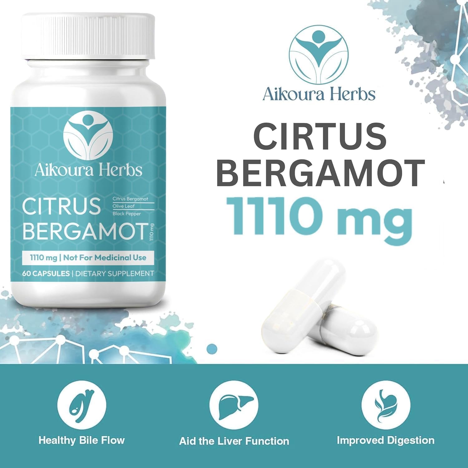 Citrus Bergamot 1110mg Supplement – with Black Chokeberry, Niacin, Olive Leaf & Black Pepper Extract – Heart & Immune Support – 60 Vegan Capsules - Image 4