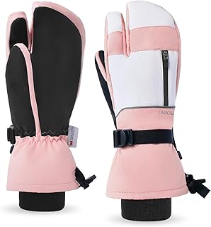 Guantes de esquí para hombre y mujer, guantes de 3 dedos, guantes impermeables de invierno para esquí, snowboard, patinaje sobre hielo, senderismo