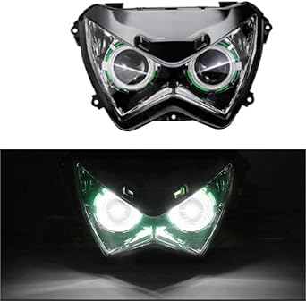 Compatible with Kawasaki Z800 Z250 2013-2016 Angel Eye HID Custom Headlight Assembly Lights HeadlightGreen