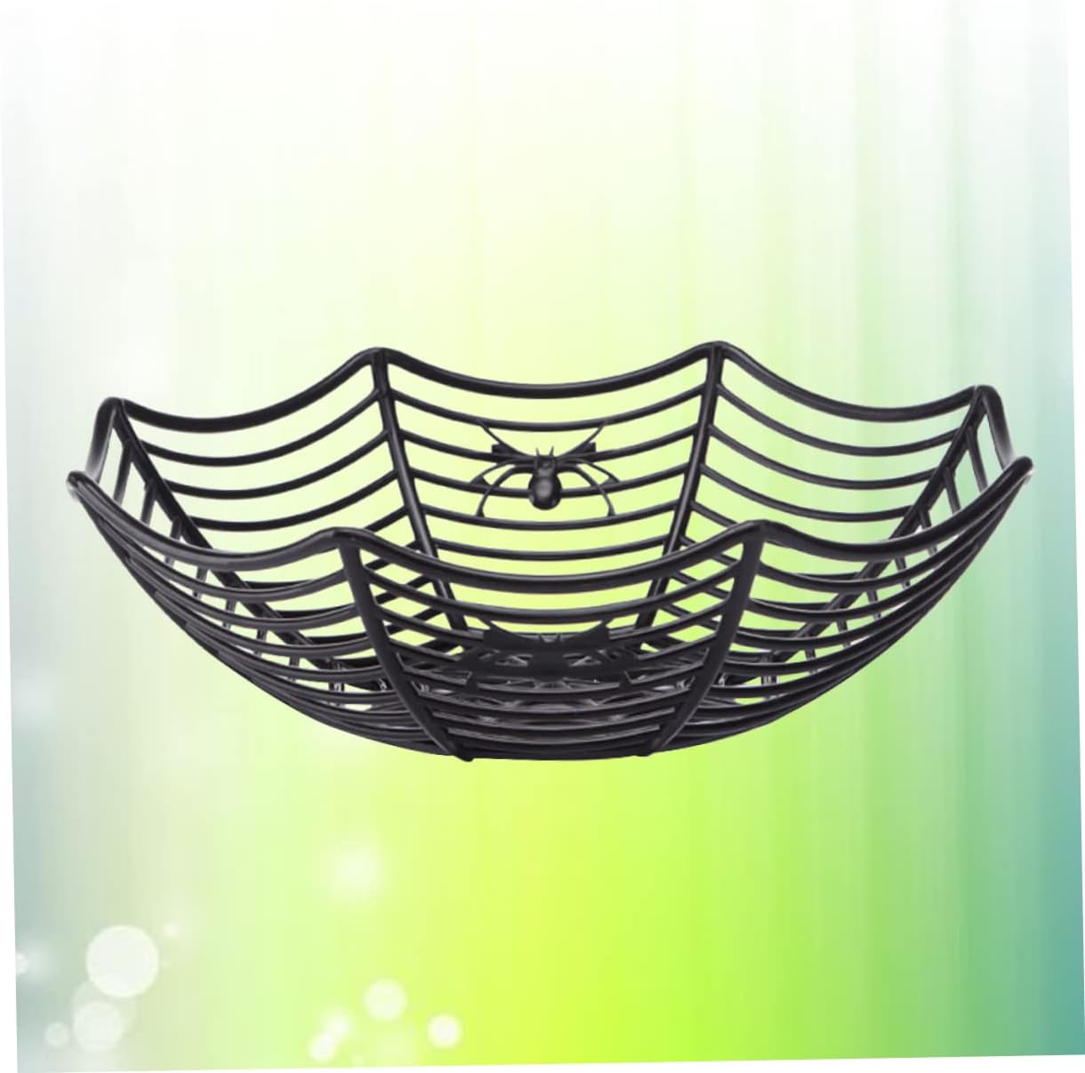 3Pcs Spooky Spider Web Fruit Bowls, Black Plastic