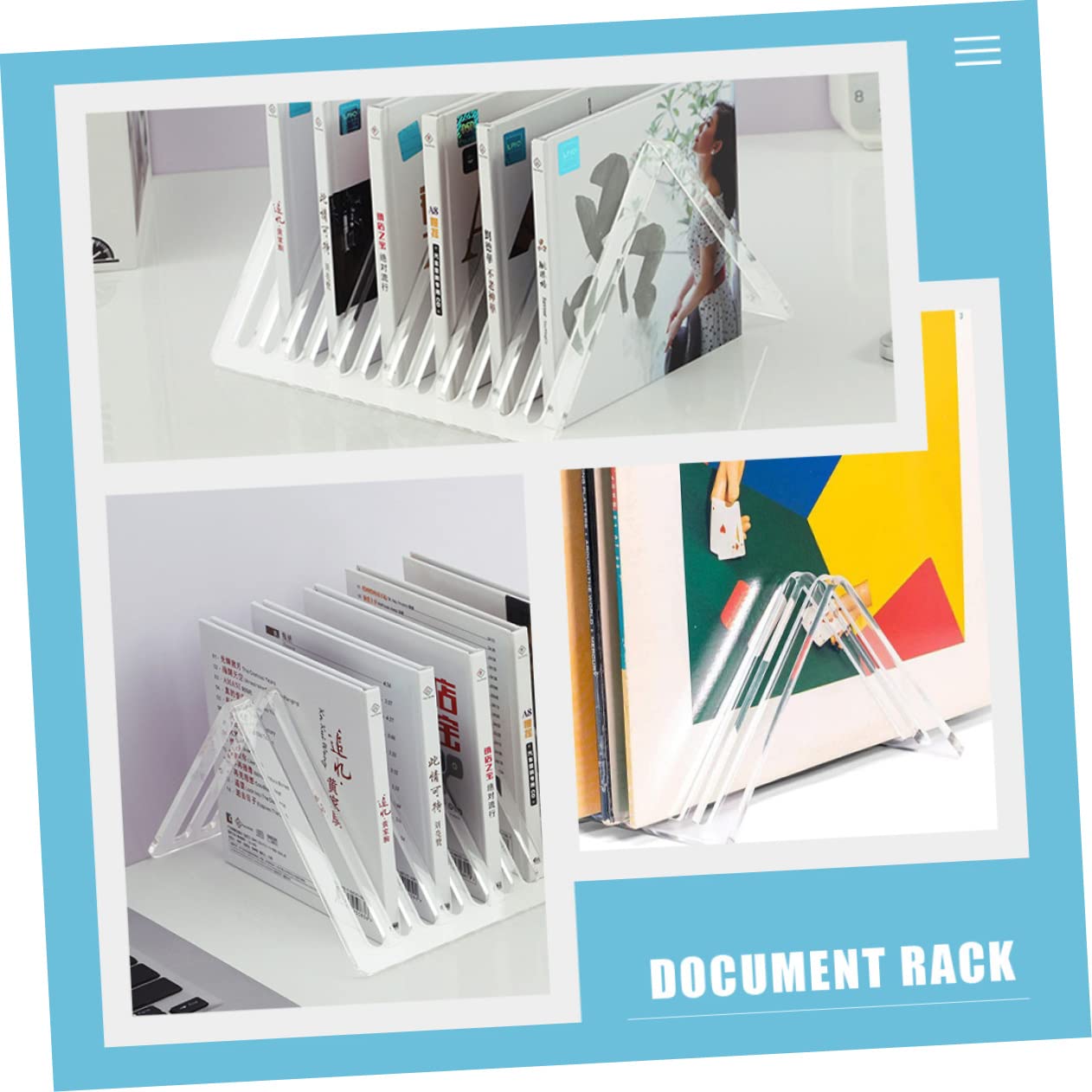 PRETYZOOM Vinyl Record Stand Holder Stylish Cd Display Rack for Home Office Organization Design for Albums Records and Supplies