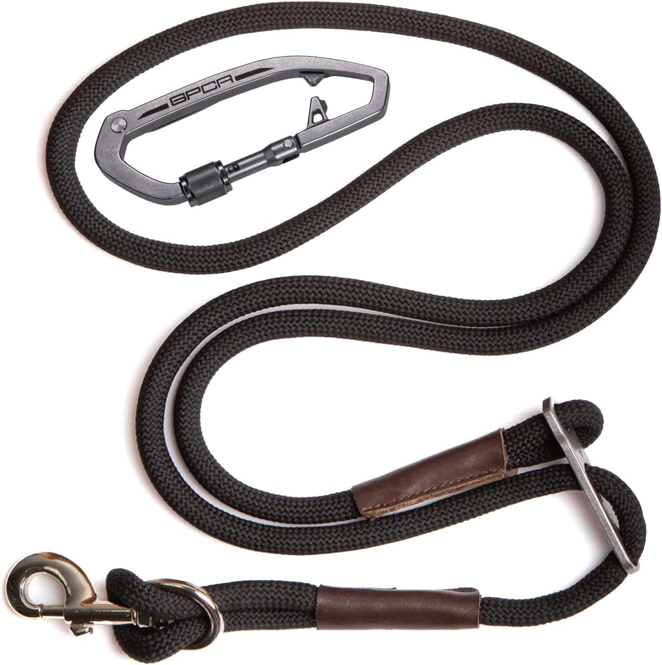 GPCA Dog Leash Set PRO W/Heavyduty Steel Carabiner Handle X Grip - Rope Leash for Small, Medium & Large Dogs, Shock-Absorbing 6-Core, CNC Steel Adjuster, 360 X Clip, 3–5 ft Length for Walking (Red)