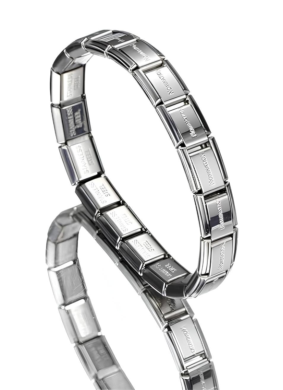 AEE® Unisex Bileklik Paslanmaz Çelik İtalyan Charm Kişiselleştirilebilir Kadın Erkek Bileklik (17,5cm)