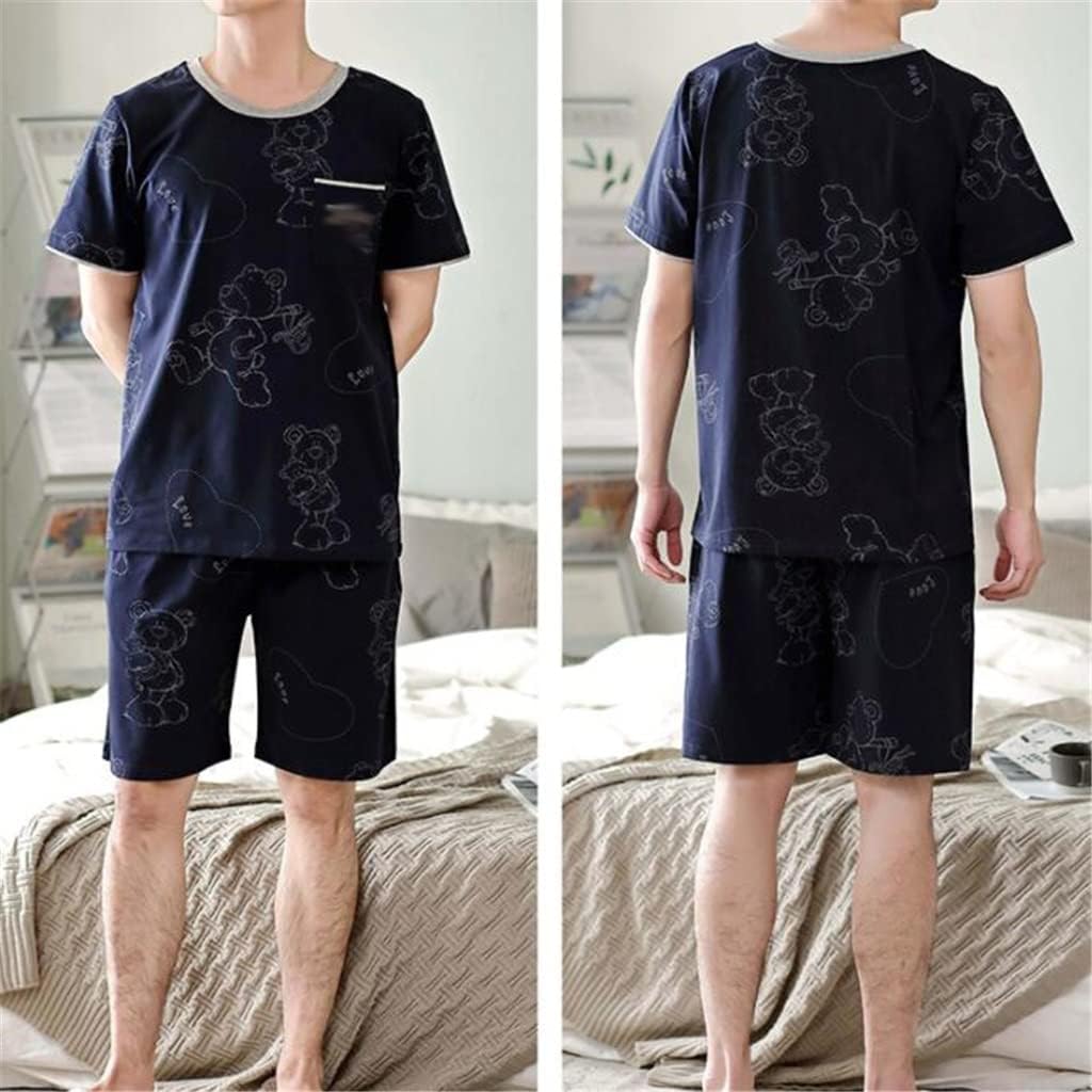 Men's Modal Short Sleeve Shorts Pajamas Thin Ice Silk Cool Homewear
