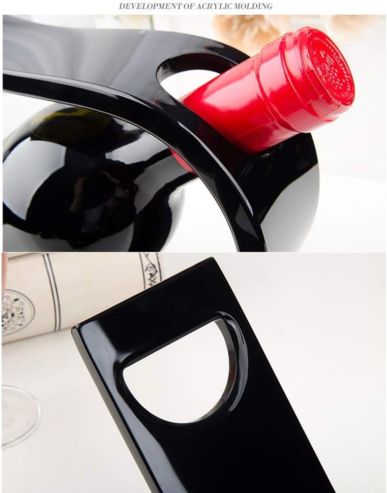 Modern Wine Racks Table Top Single Wine Bottle Holder Free Standing Black Acrylic Small 28X7.5X27 cm