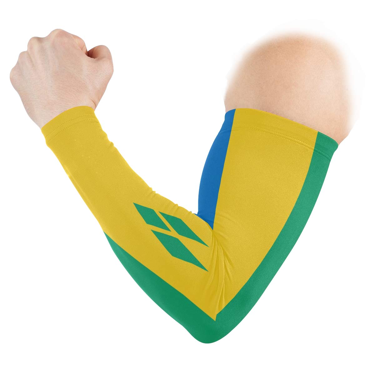 poeticcity Saint Vincent and The Grenadines Flag 1 Pair Arm Sports Sleeves Cooling Warmer UV Protection