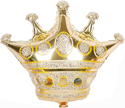 Miniatura 2 de Morndew 5 globos de papel de aluminio con corona dorada de cinco puntas con estrella de 5 puntas para decoración de fiesta de cumpleaños, baby shower